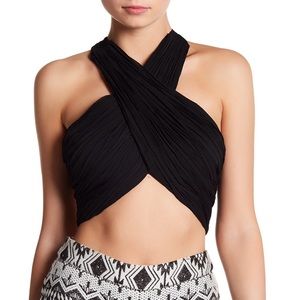Alice & Olivia Tracee Crossover Halter Tank